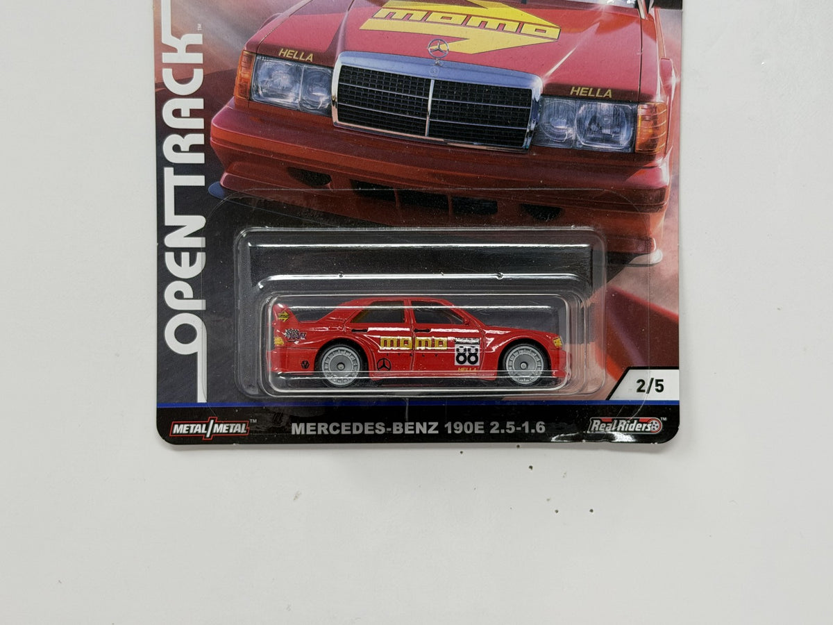 Hot Wheels Open Track Mercedes-Benz 190E 2.5-16 1:64 Diecast Real Riders