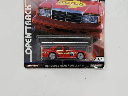 Hot Wheels Open Track Mercedes-Benz 190E 2.5-16 1:64 Diecast Real Riders
