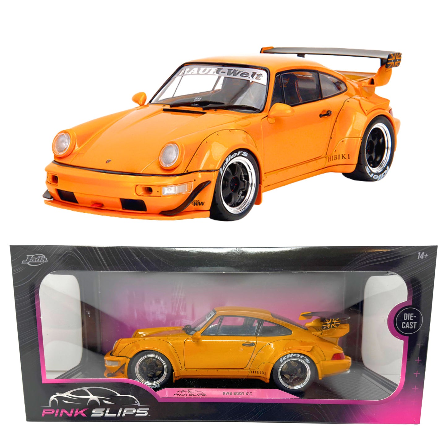 Jada Pink Slips Porsche 911 RWB Body Kit Orange 1:18 Diecast