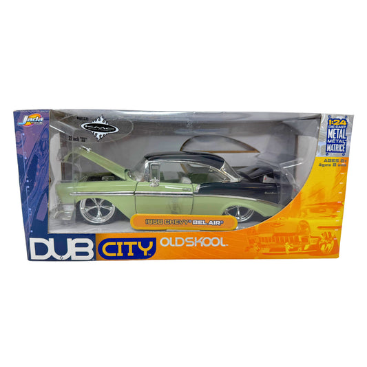Jada Dub City Oldskool 1956 Chevy Bel Air 1:24 Diecast KMC Wheels 22 Inch DTS