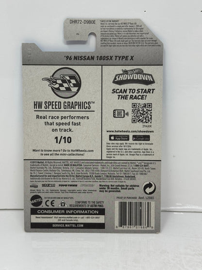 Hot Wheels Speed Graphics 1996 Nissan 180SX Type X 1:64 Diecast White