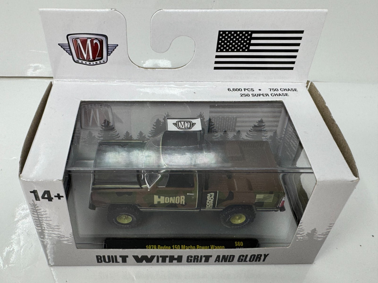 M2 Machines Built With Grit And Glory 1979 Dodge Macho Power Wagon 1:64 Diecast