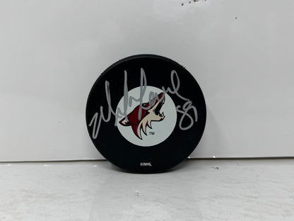 Mike Comrie Phoenix Coyotes Signed NHL Autograph Puck Silver Auto