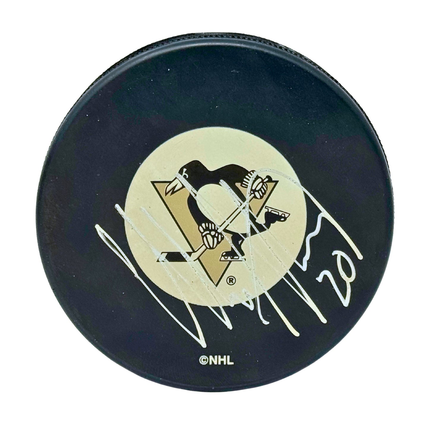 Colby Armstrong Pittsburgh Penguins Signed NHL Autograph Puck Silver Auto
