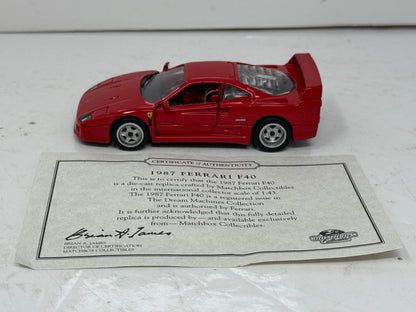 Matchbox Dream Machines 1987 Ferrari F40 1:43 Diecast #CDC150-M VHTF