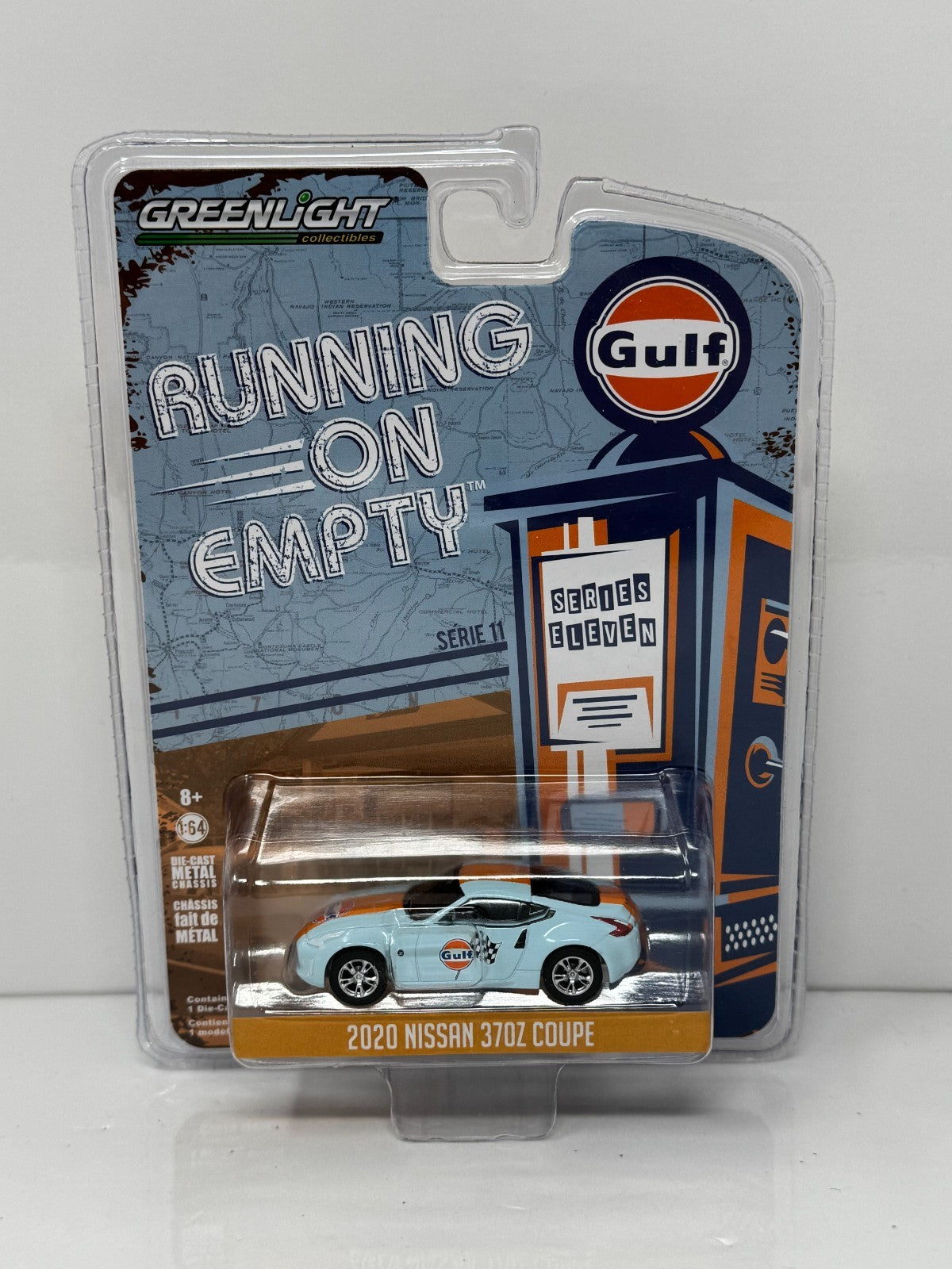 Greenlight Running On Empty 2020 Nissan 370Z Coupe Gulf 1:64 Diecast