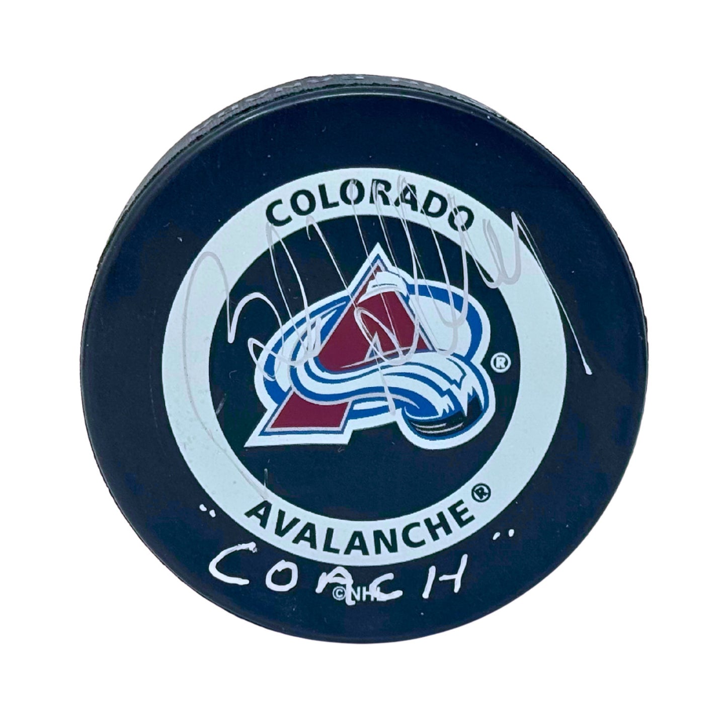Bob Hartley Colorado Avalanche Signed NHL Autograph Puck Silver Auto