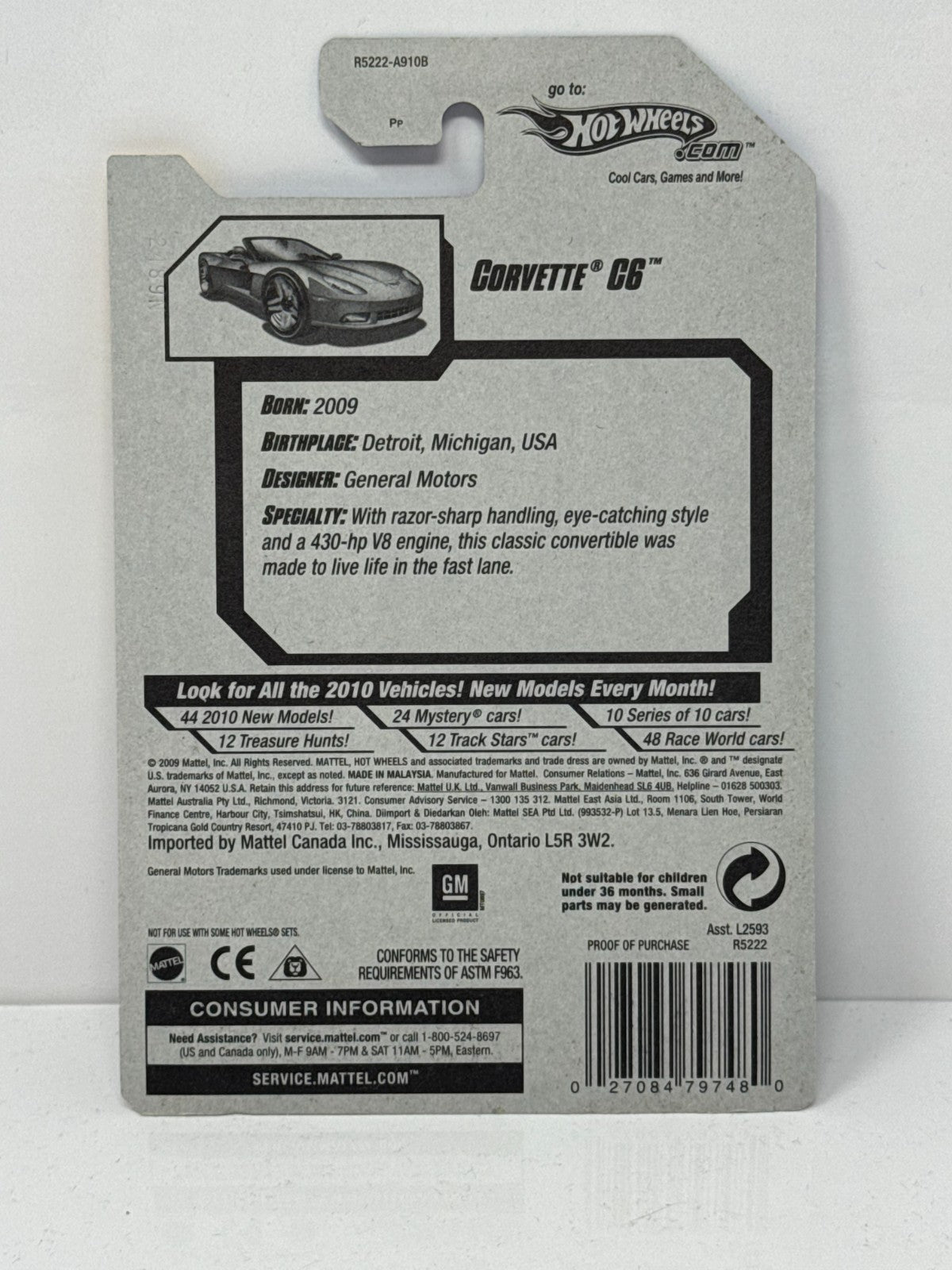 Hot Wheels New Models Chevy Corvette C6 Convertible 1:64 Diecast Factory Sealed