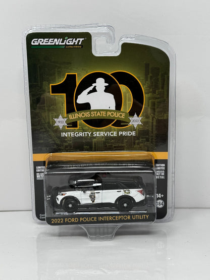 Greenlight Illinois State PD 100 Years 2022 Ford Police Interceptor 1:64 Diecast