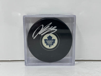 Jonathan Bernier Toronto Maple Leafs Signed NHL Autograph Puck Silver Auto