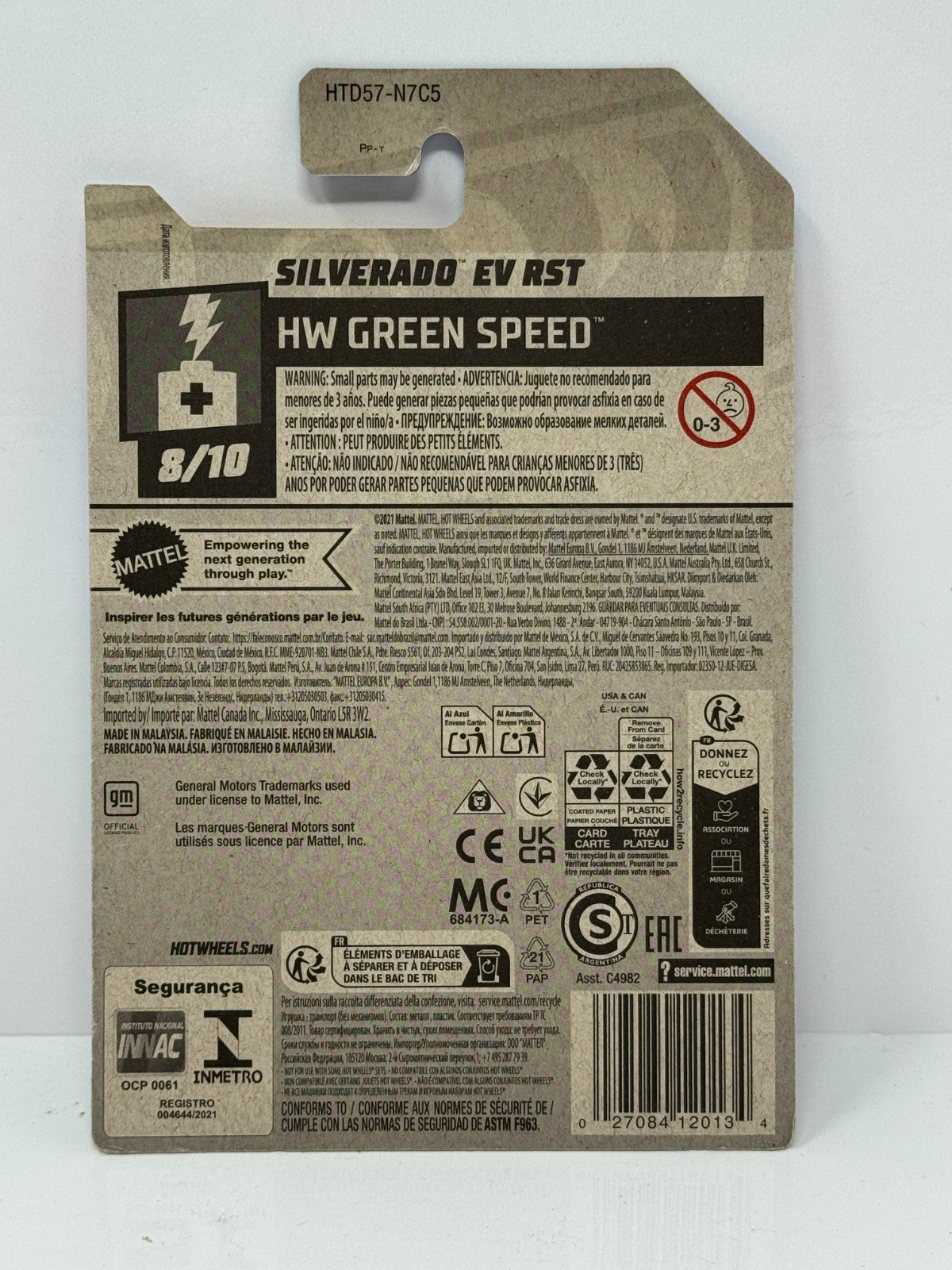 Hot Wheels HW Green Speed Chevy Silverado EV RST 1:64 Diecast