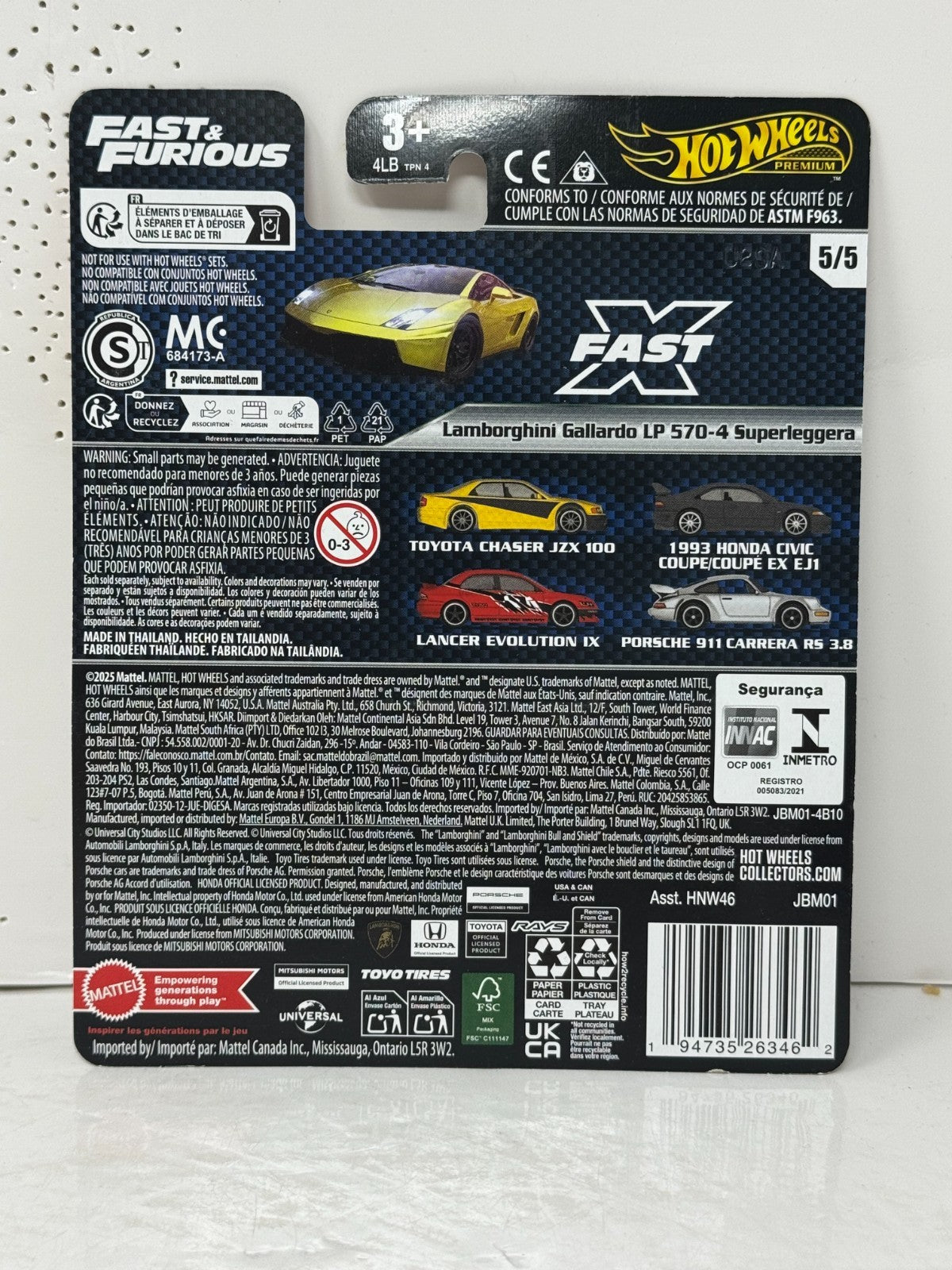 Hot Wheels Premium Fast & Furious Lamborghini Gallardo Superleggera 1:64 Diecast