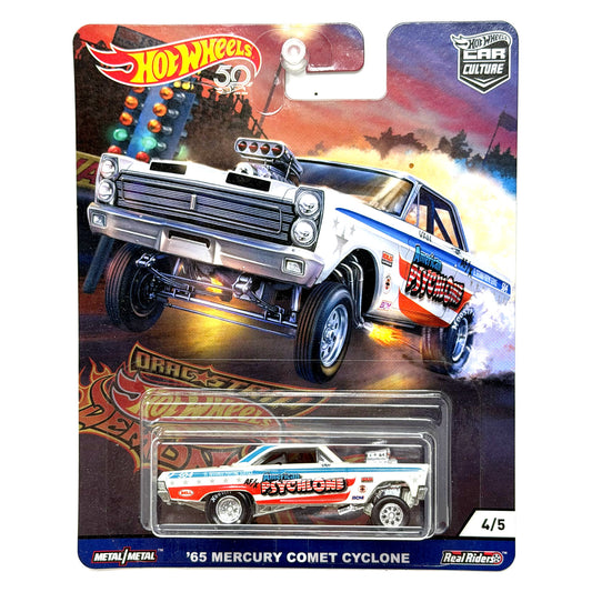 Hot Wheels Drag Strip Demons 1965 Mercury Comet Cyclone 1:64 Diecast Real Riders