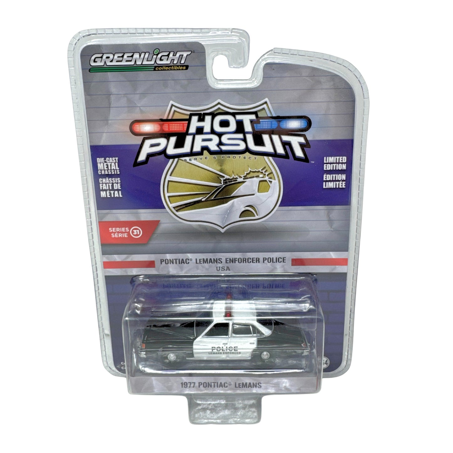 Greenlight Hot Pursuit 1977 Pontiac LeMans Enforcer Police 1:64 Diecast
