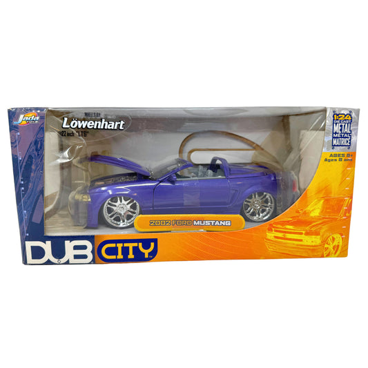 Jada Dub City 2002 Ford Mustang Convertible 1:24 Diecast Lowenhart Wheels 22 In