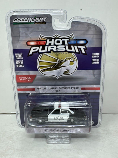 Greenlight Hot Pursuit 1977 Pontiac LeMans Enforcer Police 1:64 Diecast