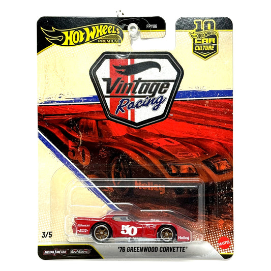 Hot Wheels Premium Vintage Racing 1976 Chevrolet Corvette 1:64 Diecast Red