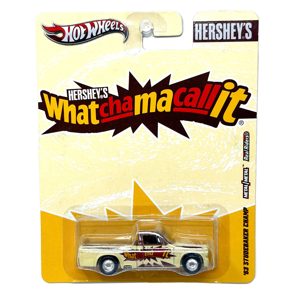 Hot Wheels Hershey's Whatchamacallit 1963 Studebaker Champ 1:64 Real Riders