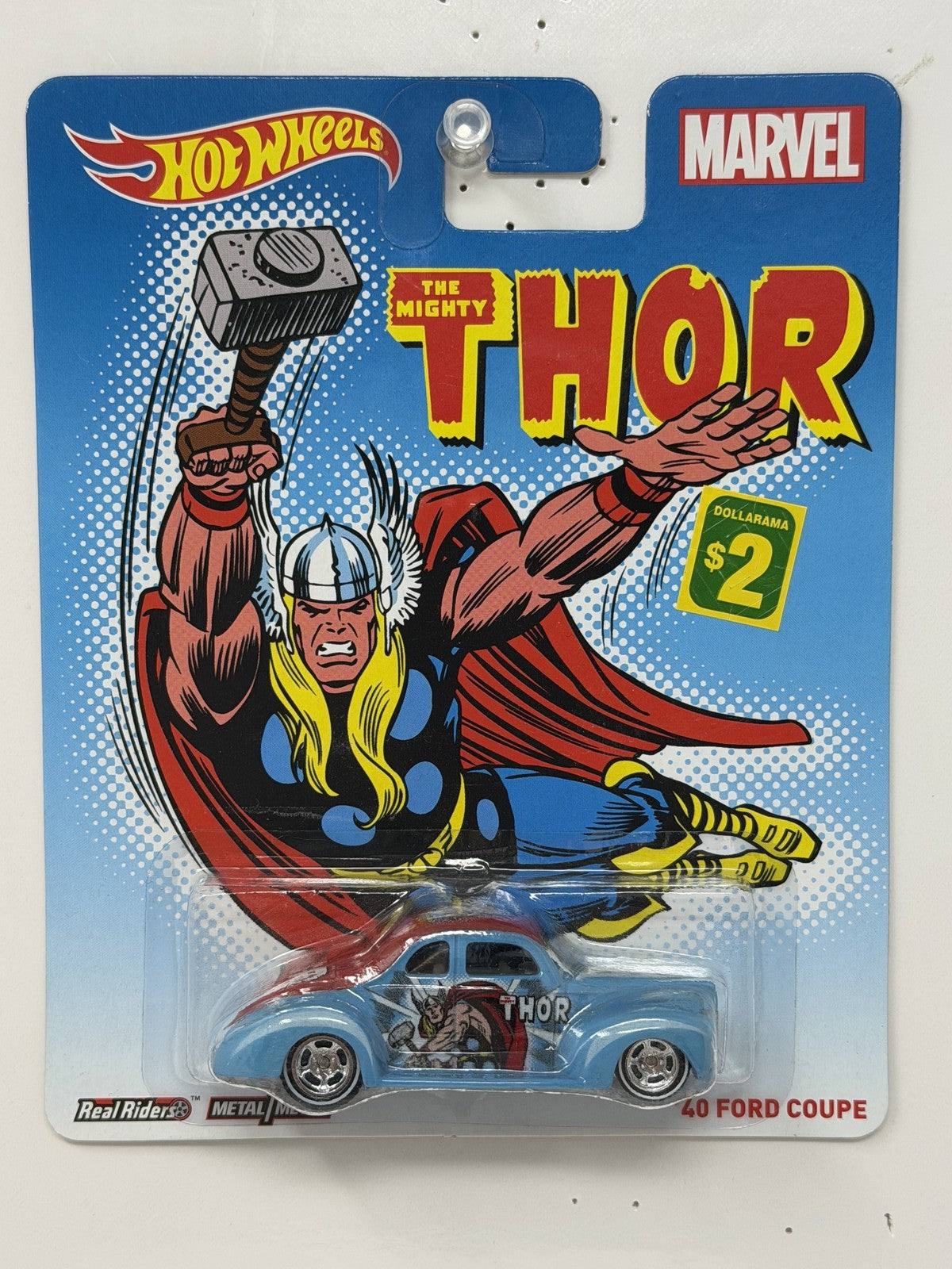 Hot Wheels Marvel Thor 1940 Ford Coupe 1:64 Diecast Real Riders