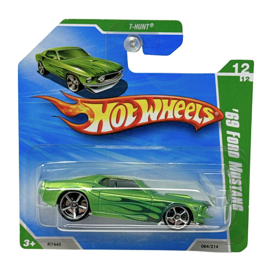 Hot Wheels Treasure Hunt T-Hunt 1969 Ford Mustang 1:64 Diecast Short Card