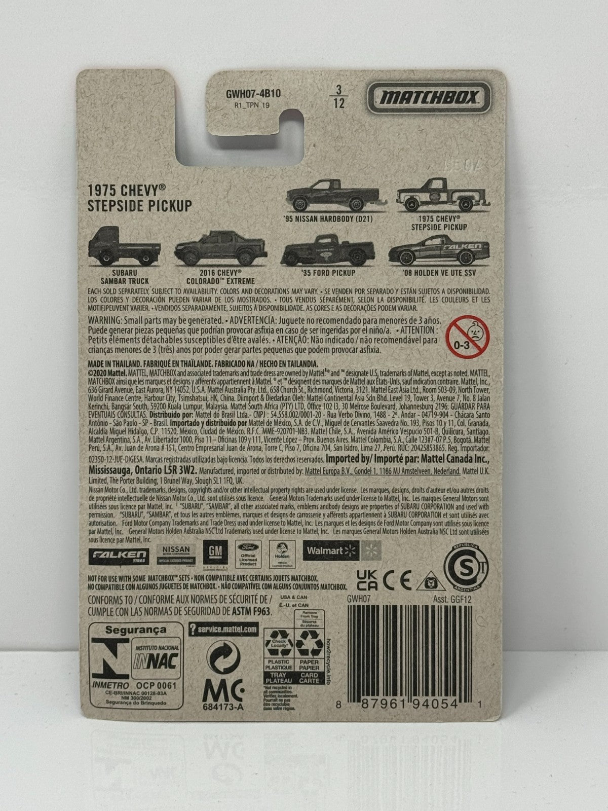 Matchbox Truck Series 1975 Chevy Stepside Pickup 1:64 Diecast