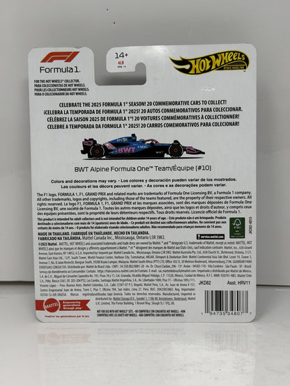 Hot Wheels Premium Formula 1 BWT Alpine Team #10 1:64 Diecast