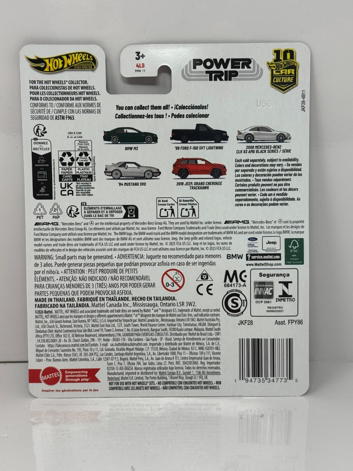 Hot Wheels Premium Power Trip 2019 Jeep Grand Cherokee Trackhawk 1:64 Diecast