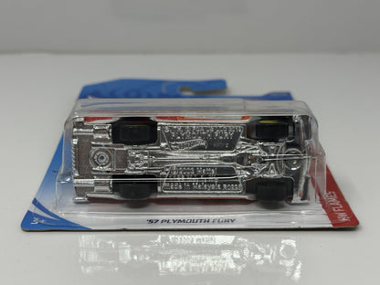 Hot Wheels Flames 1957 Plymouth Fury 1:64 Diecast White