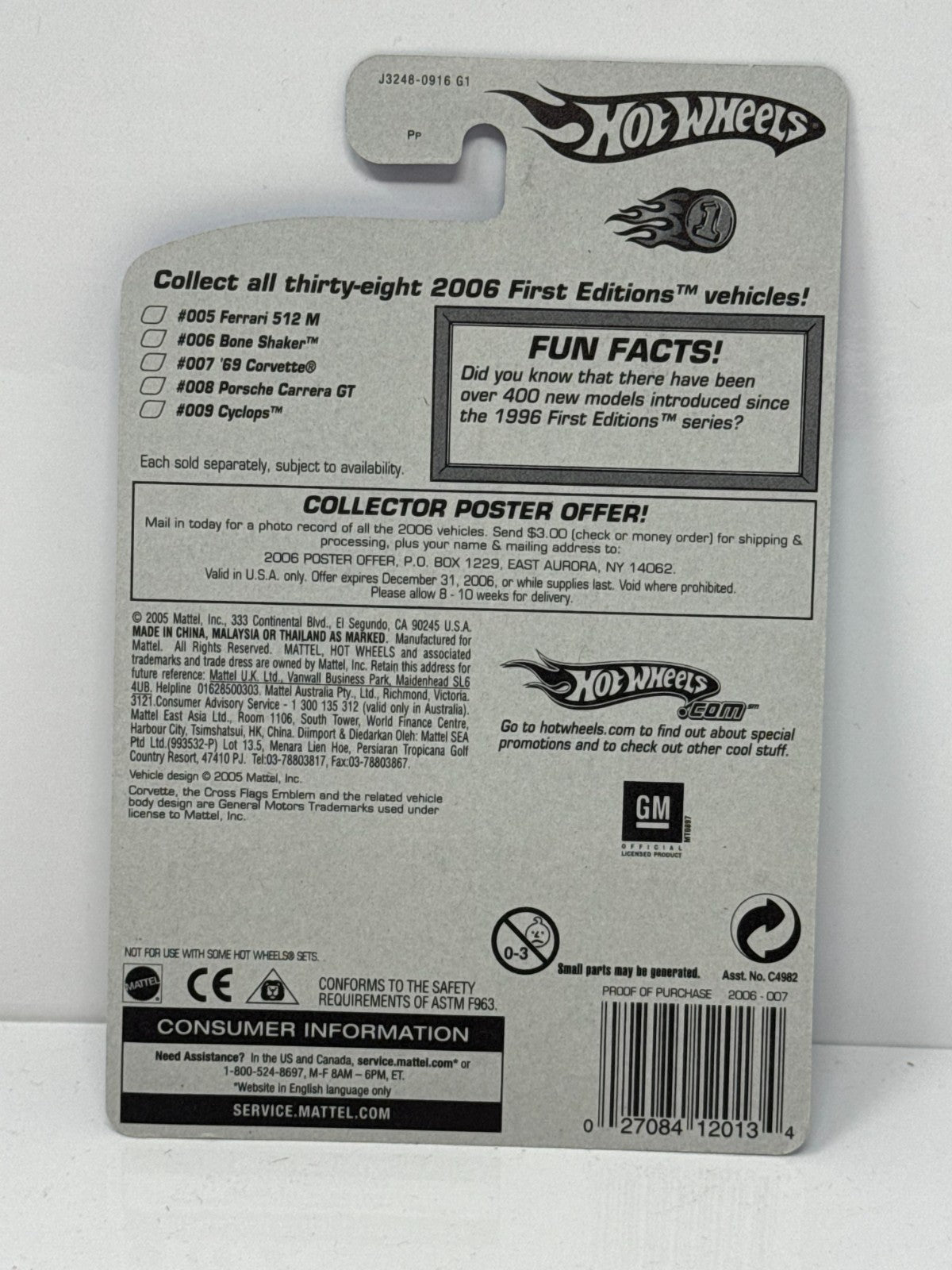 Hot Wheels First Editions 1969 Chevy Corvette 1:64 Diecast Factory Sealed
