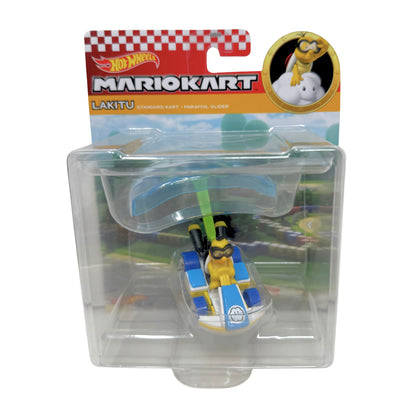 Hot Wheels Mario Kart Lakitu Standard Kart + Parafoil Glider 1:64 Diecast