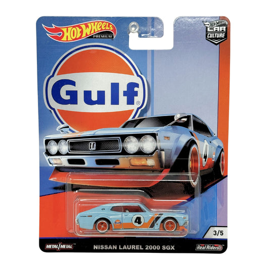 Hot Wheels Premium Gulf Nissan Laurel 2000 SGX 1:64 Diecast