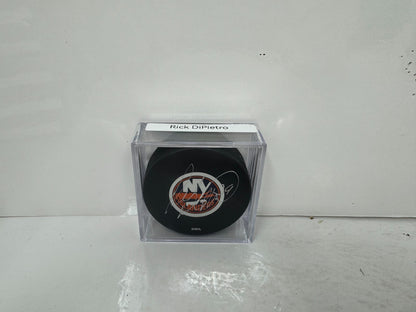 Rick DiPietro New York Islanders Signed NHL Autograph Puck Silver Auto