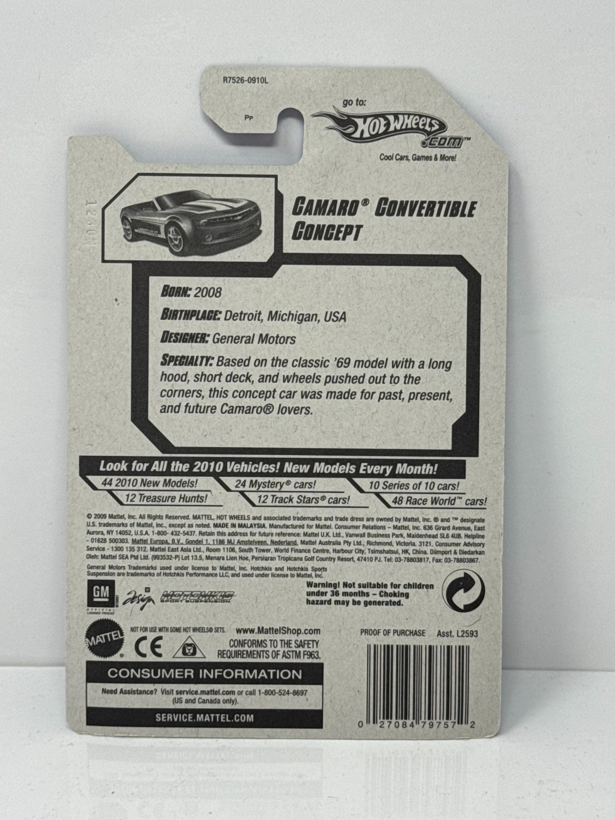 Hot Wheels Performance Chevy Camaro Concept 1:64 Diecast Factory Sealed Green