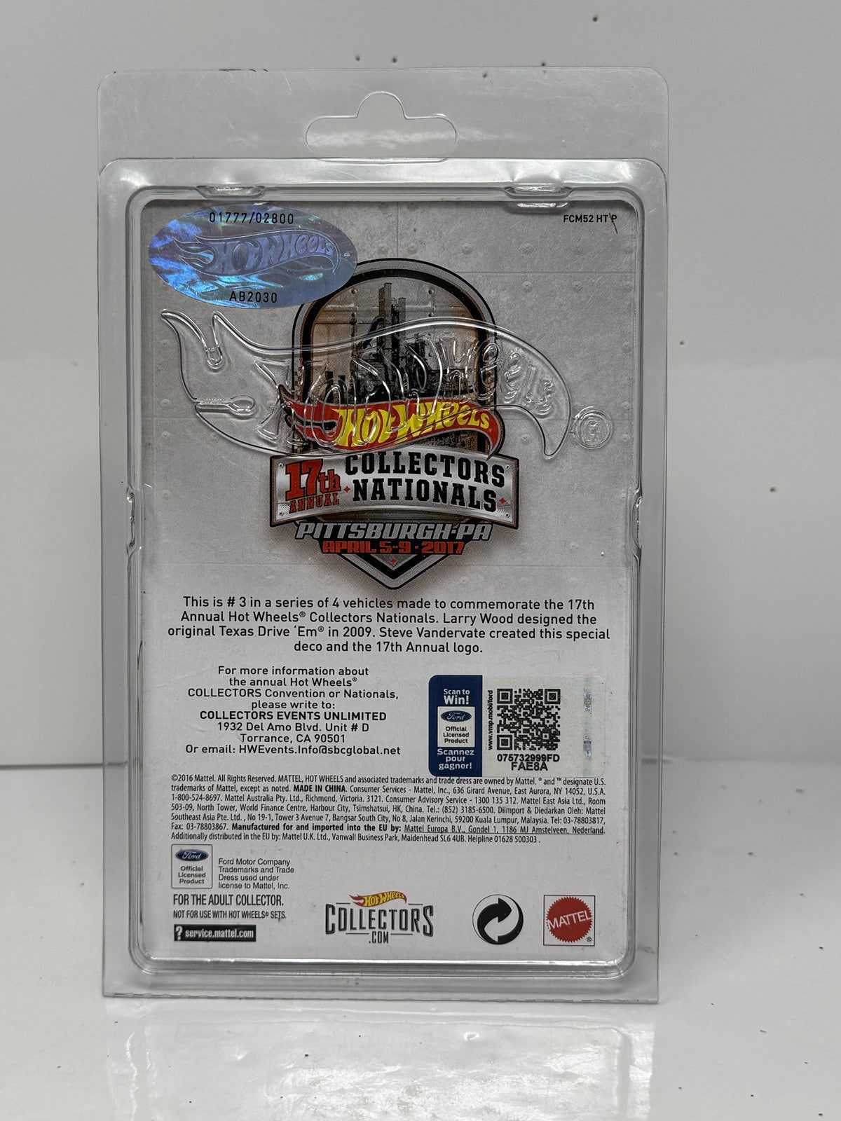 Hot Wheels 2017 Collectors Nationals Texas Drive 'Em 1:64 Diecast