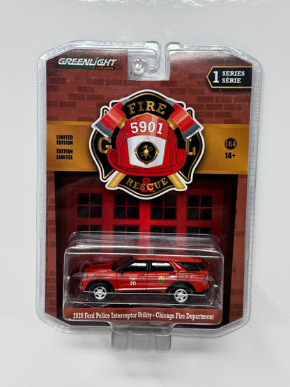 Greenlight Fire & Rescue 2020 Ford Police Interceptor Chicago FD 1:64 Diecast