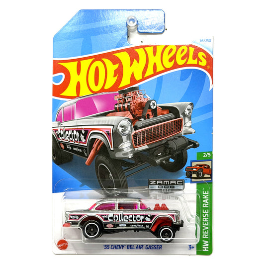 Hot Wheels ZAMAC HW Reverse Rake 1955 Chevy Bel Air Gasser 1:64 Diecast