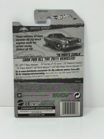 Hot Wheels Muscle Mania 1970 Monte Carlo 1:64 Diecast Factory Sealed Orange