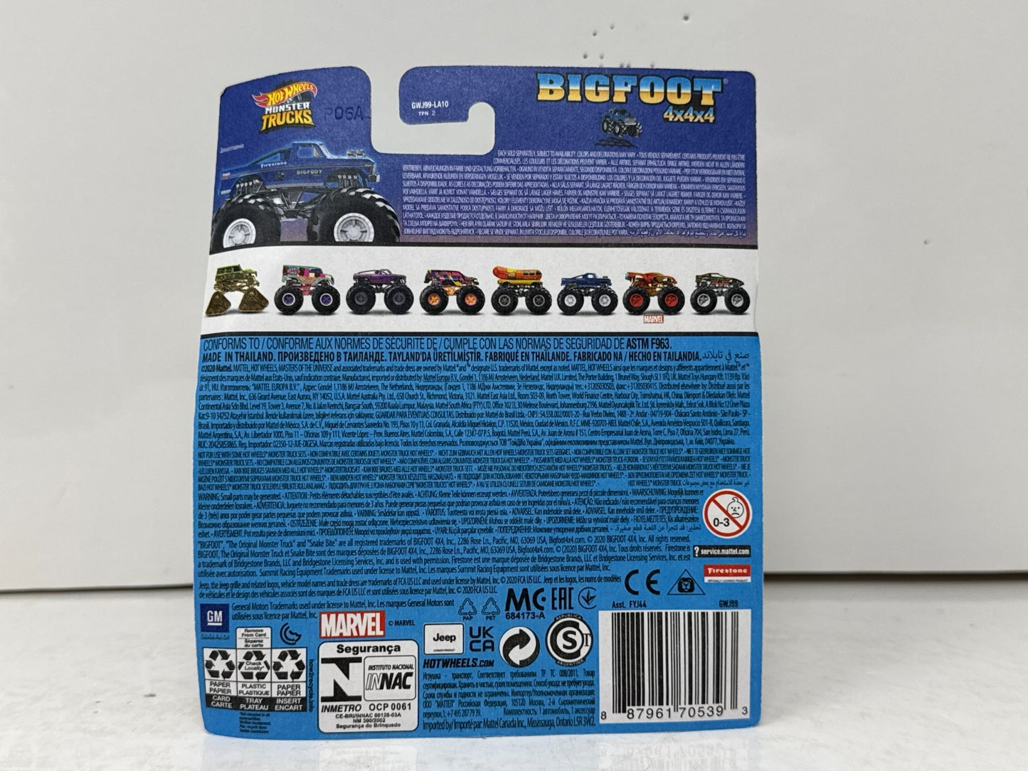 Hot Wheels Monster Trucks Bigfoot Fan Favorites 1:64 Diecast