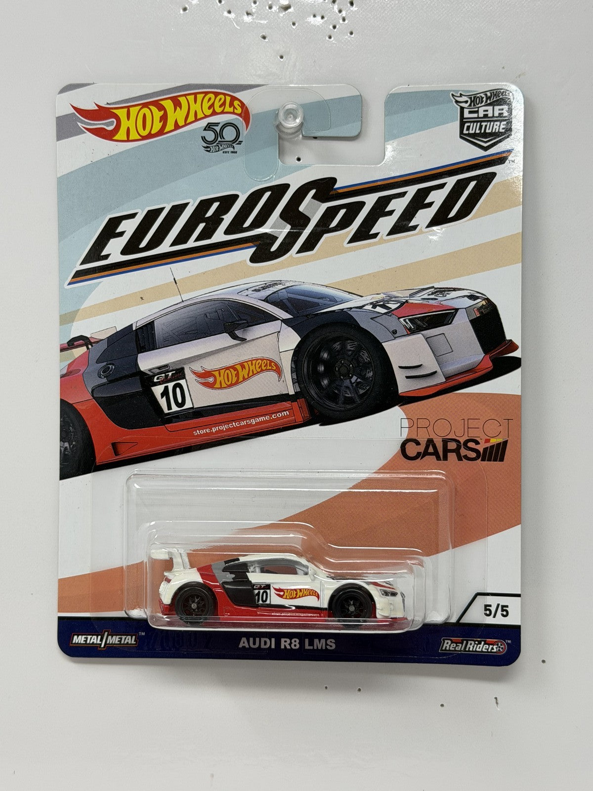 Hot Wheels Euro Speed Project CARS 2 Audi R8 LMS 1:64 Diecast Real Riders