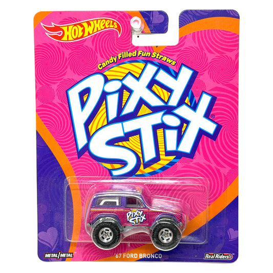 Hot Wheels Pixy Stix 1967 Ford Bronco 1:64 Diecast Real Riders