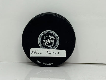 Steve Thomas Toronto Maple Leafs Signed NHL Autograph Puck Silver Auto