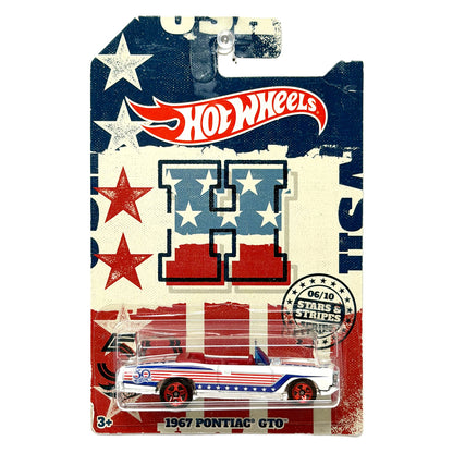 Hot Wheels Stars & Stripes 1967 Pontiac GTO Convertible 1:64 Diecast