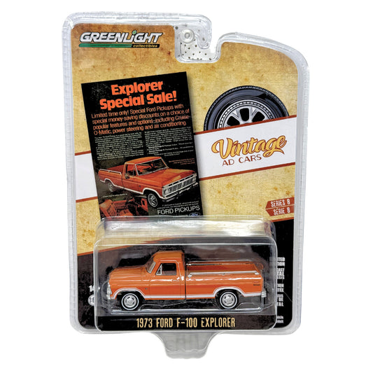 Greenlight Vintage AD Cars 1973 Ford F-100 Explorer 1:64 Diecast