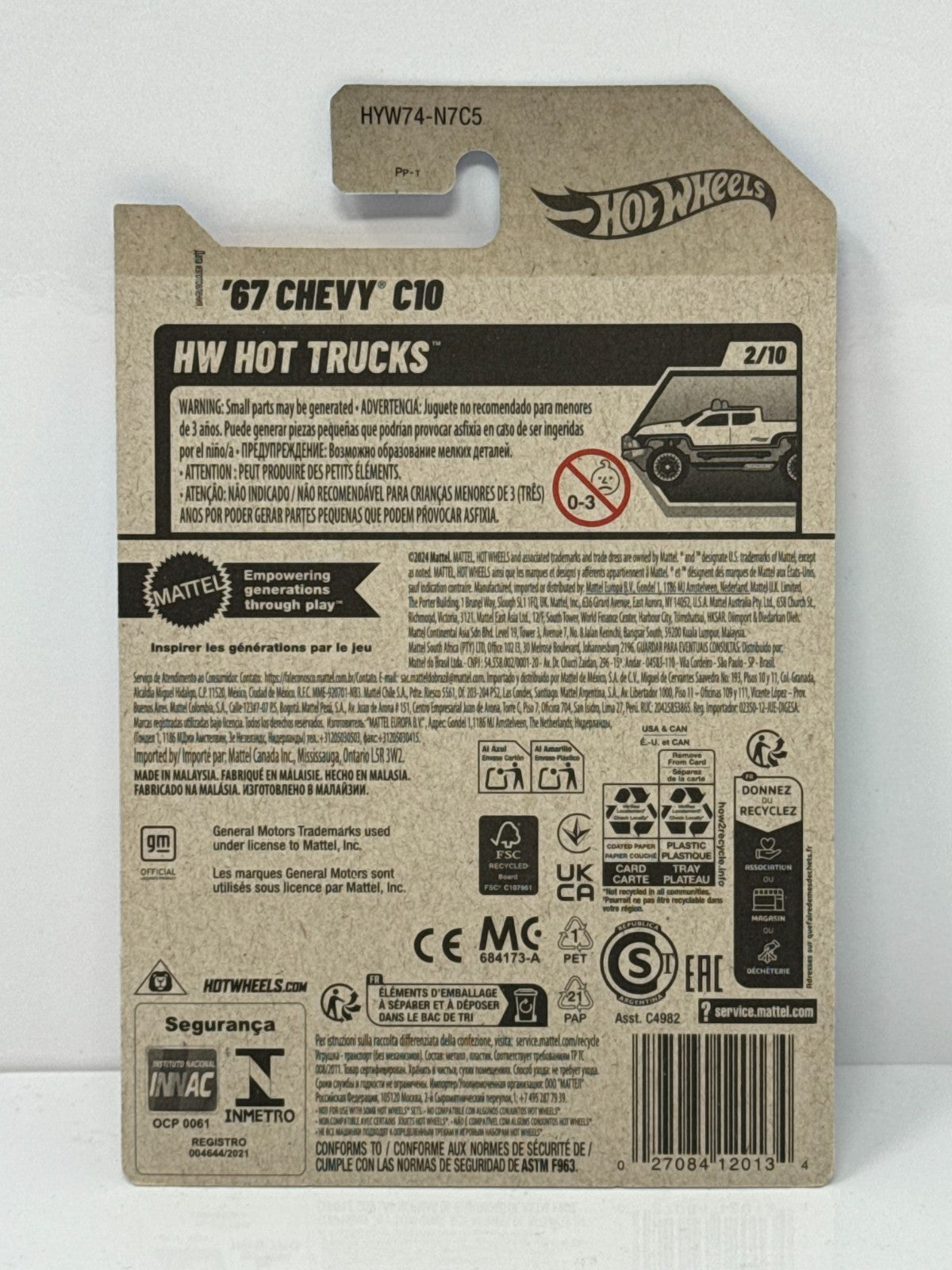 Hot Wheels HW Hot Trucks 1967 Chevy C10 1:64 Diecast