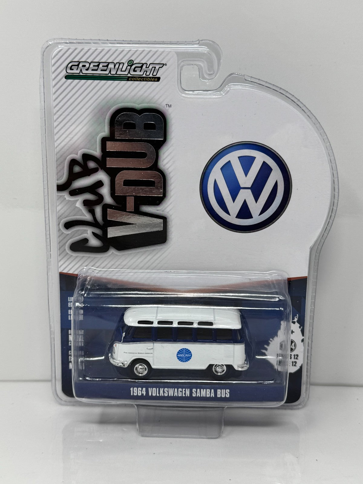 Greenlight Club V-Dub 1964 Volkswagen Samba Bus Pan Am 1:64 Diecast