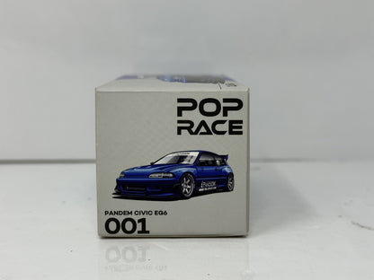 POP RACE Honda Civic EG6 Pandem 1:64 Diecast Blue