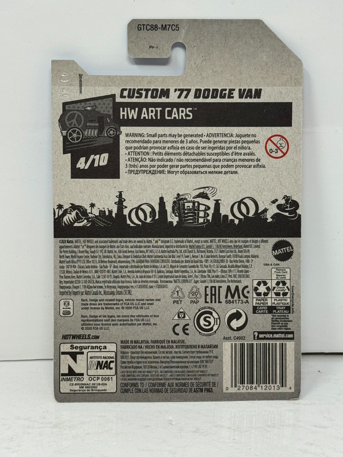 Hot Wheels Treasure Hunt HW Art Cars Custom 1977 Dodge Van 1:64 Diecast