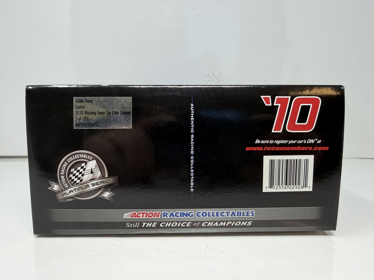 Action NHRA Ashley Force Castrol 2010 Ford Mustang Color Chrome 1:24 Diecast