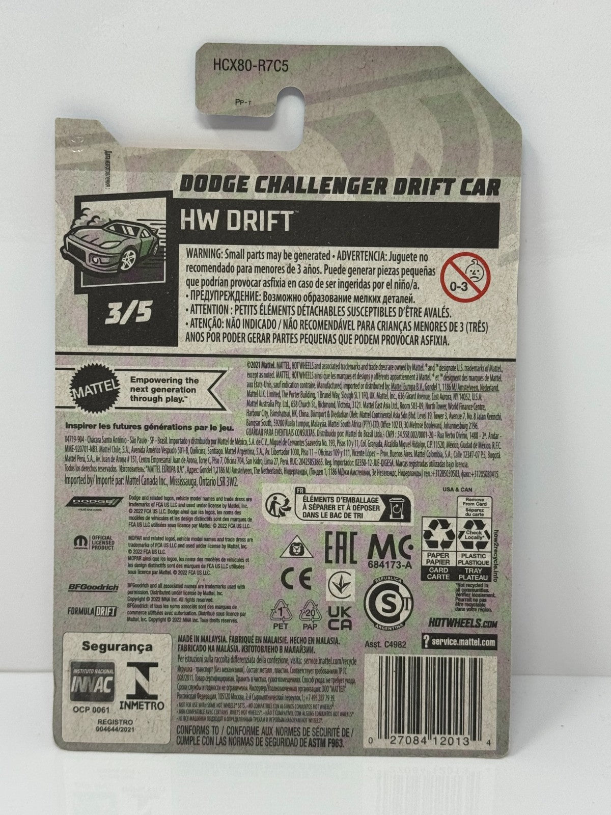 Hot Wheels Drift Dodge Challenger Drift Car 1:64 Diecast Red