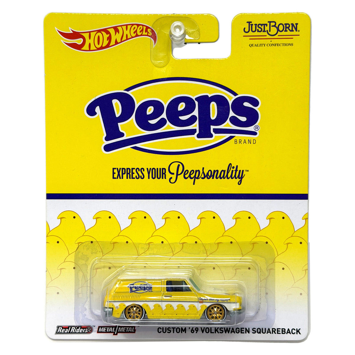 Hot Wheels Peeps Custom 1969 Volkswagen Squareback 1:64 Diecast Real Riders
